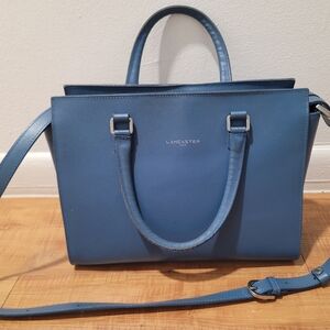 Lancaster Paris Blue Satchel Bag